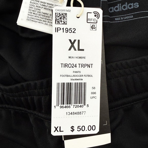 Adidas AEROREADY Soccer Track Pants Black White‎ Men's Athletic Size XL NEW - Picture 10 of 15